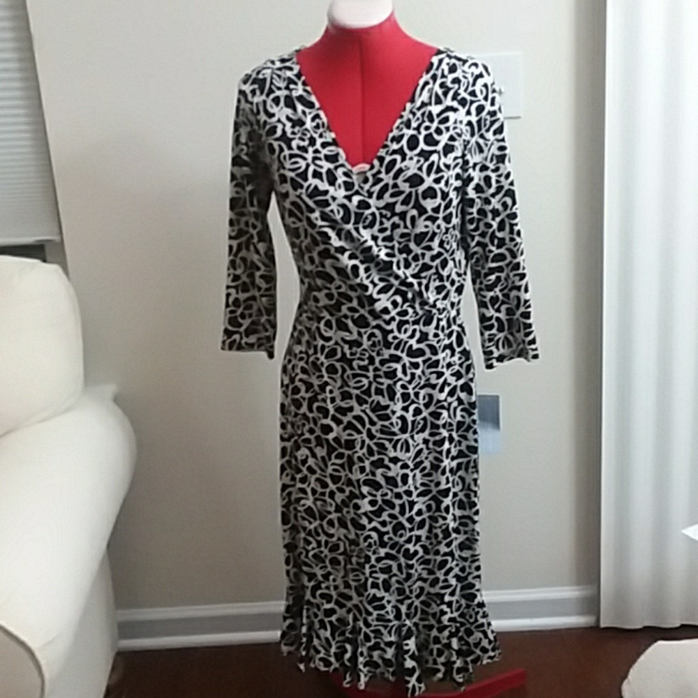 LONDON TIMES DRESS NWT XMAS FAUX WRAP 12